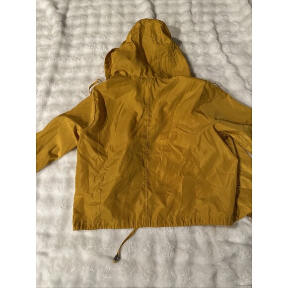 Ci Sono Women’s Medium Yellow Rain Jacket Windbreaker Lightweight Mustard Zipper - Picture 9 of 12